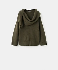 Mango Women's Knitted Scarf Sweater