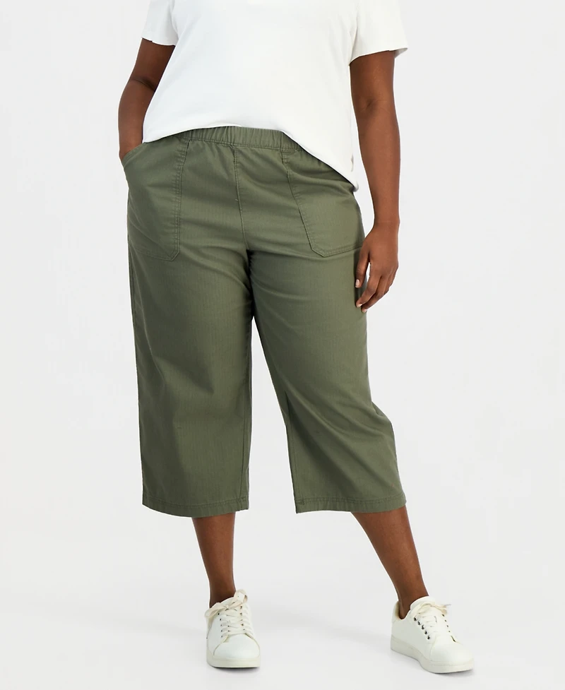 Style & Co Plus Pull-On Cropped Pants, Exclusively at Macy's