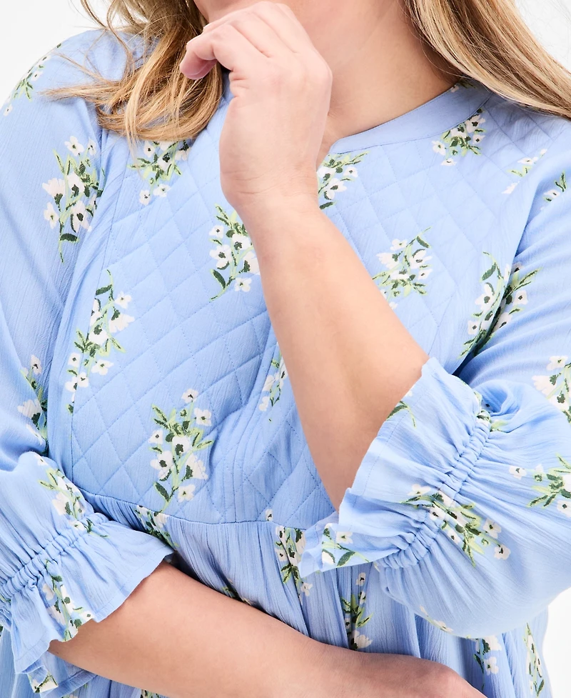 Style & Co Plus Printed Quilted Dress, Macy's Exclusive