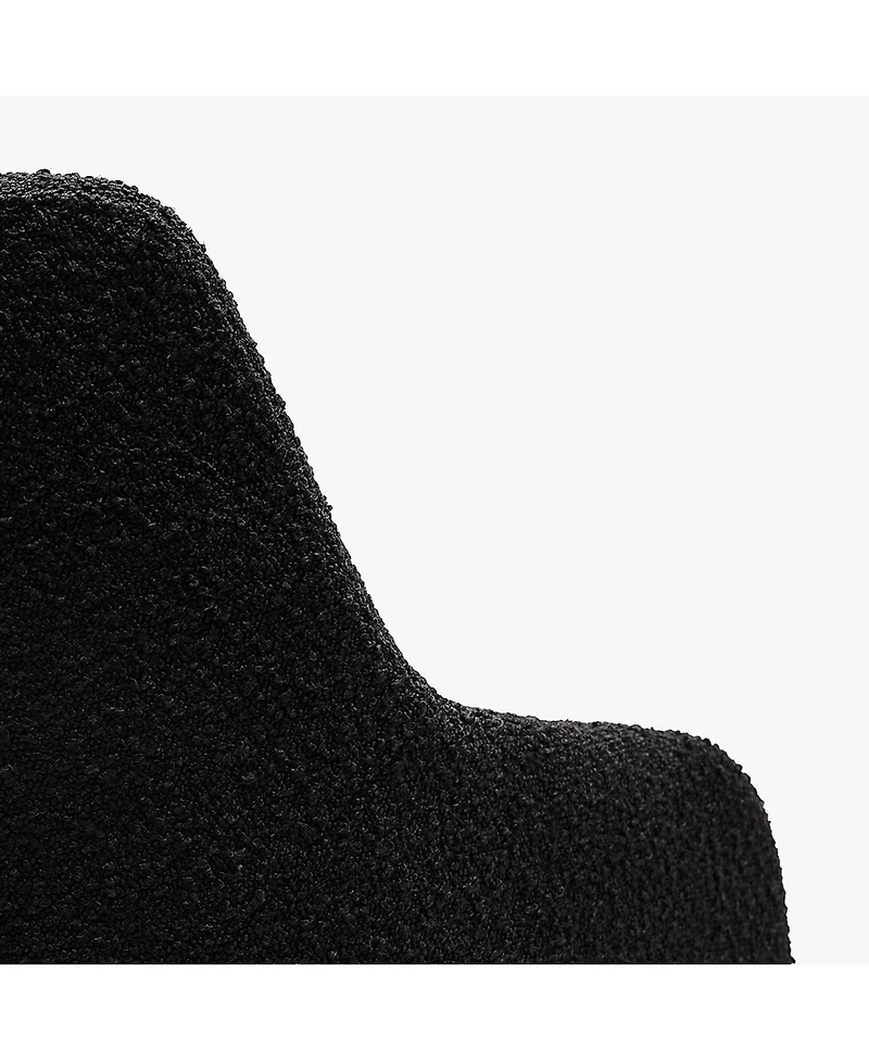 Mid-Century Modern Large Boucle Swivel Accent Arm Chair