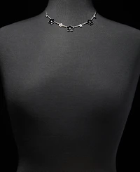 Karl Lagerfeld Paris Crystal & Logo Flower Collar Necklace, 16" + 3" extender