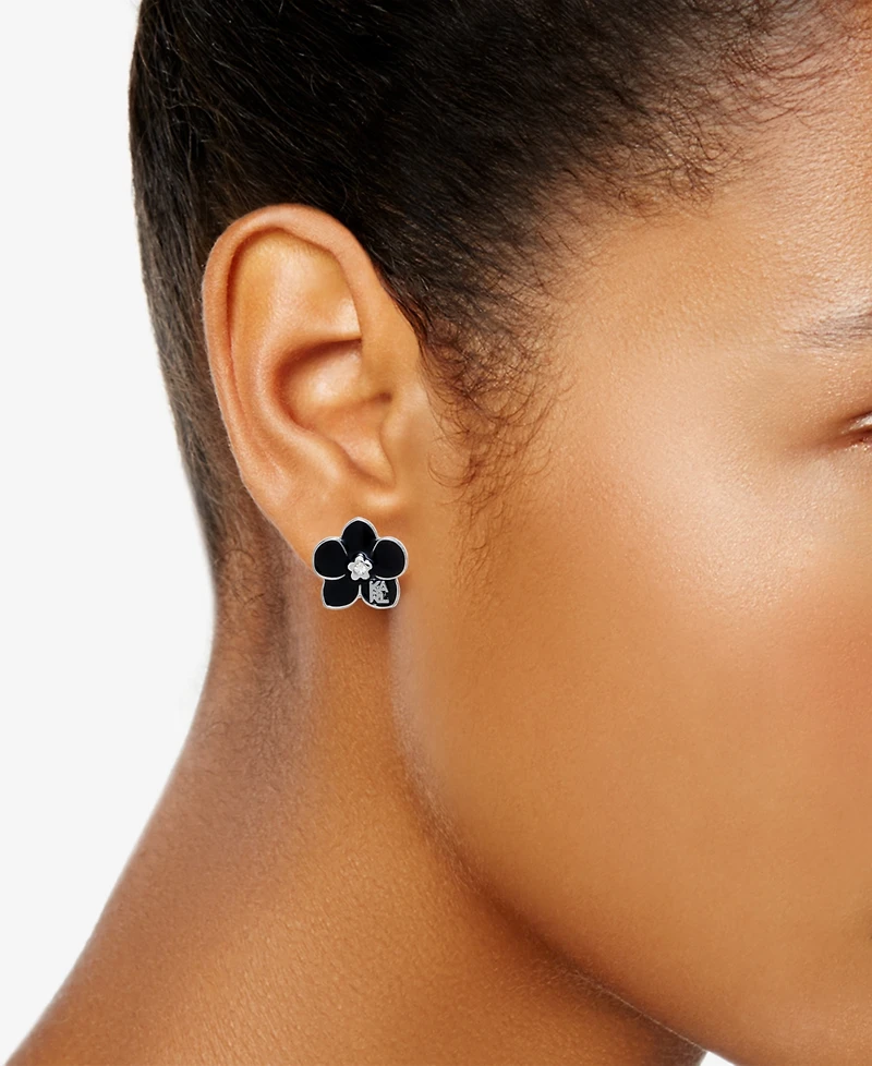 Karl Lagerfeld Paris Glass Stone Orchid Stud Earrings