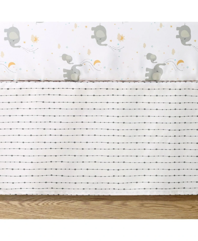 The Peanutshell Baby Crib Bedding Set Girls, Elephant Whimsy, 3 Pieces