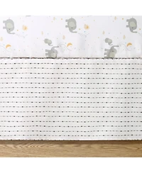 The Peanutshell Baby Crib Bedding Set Girls, Elephant Whimsy, 3 Pieces