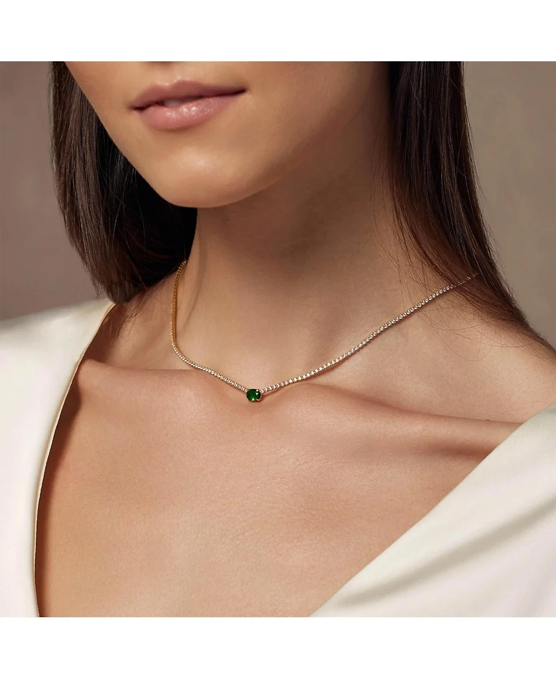 Bearfruit Jewelry 18k Gold Plated Sterling Silver Emerald Rectangle Necklace & Ring Set Holiday Gift Guide