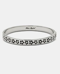 Karl Lagerfeld Paris Gold-Tone Purple Flower Inlay Polished Bangle Bracelet