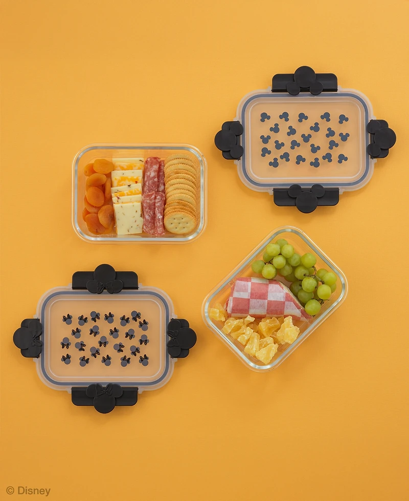 JoyJolt Disney Mickey Minnie Food Storage Containers, Set of 2