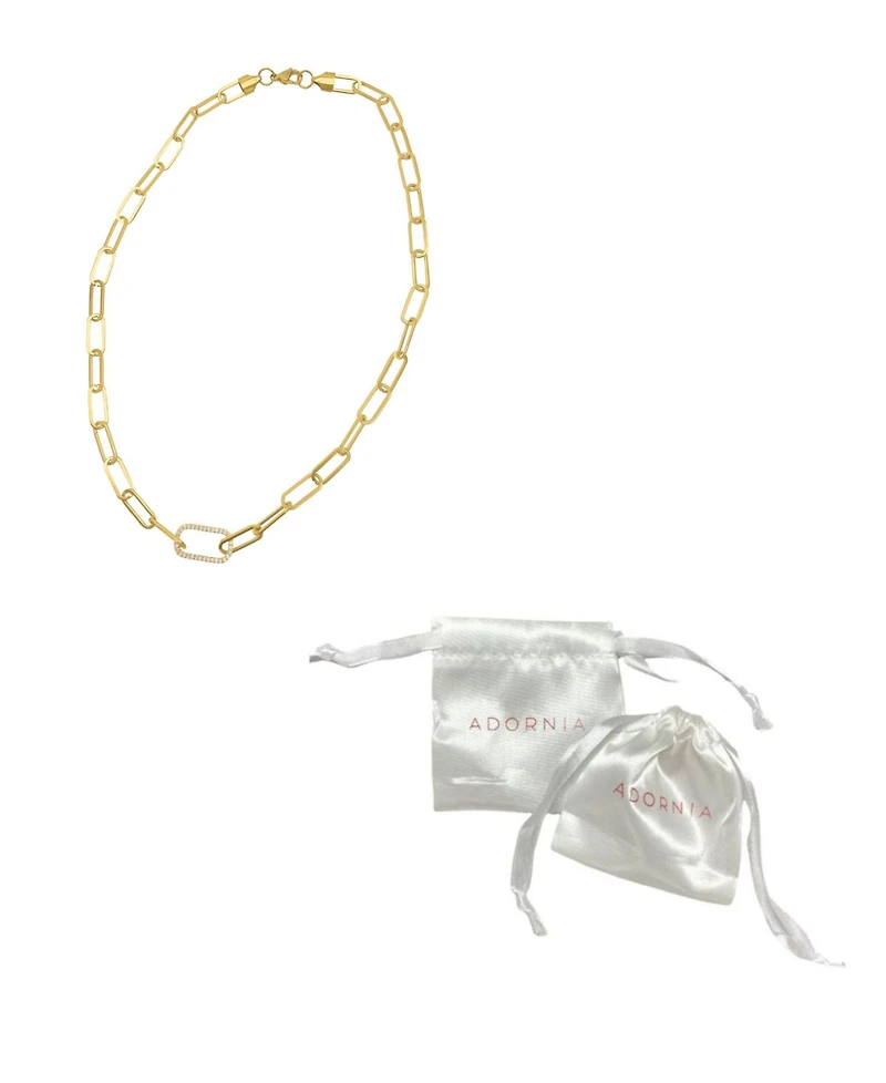 Adornia Paper Clip Chain with Oversized Link Necklace