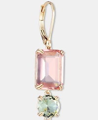 Lauren Ralph Lauren Gold-Tone Glass Stone Mixed Cut Triple Drop Earrings