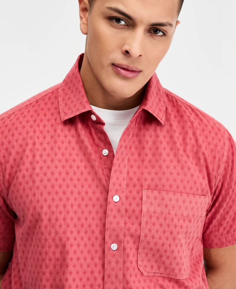 Sun + Stone Men's Catfish Textured Short-Sleeve Shirt, Macy's Exclusive