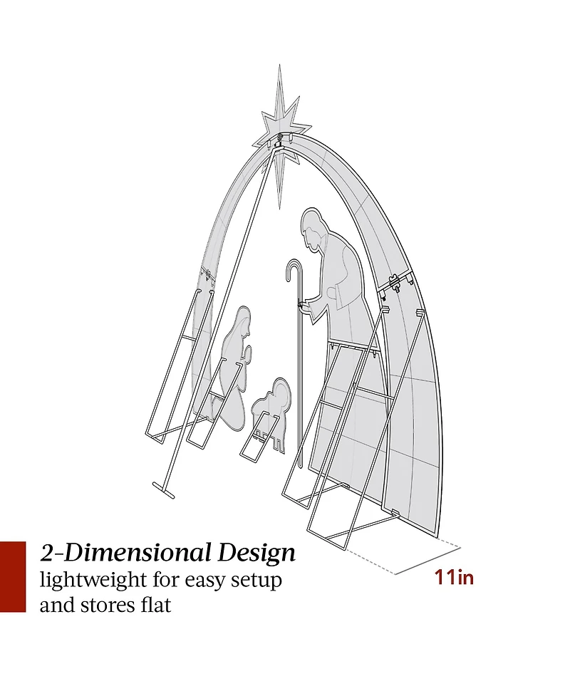 Best Choice Products Lighted 2D Christmas Nativity Scene Outdoor Decor w/ Twinkling Led Lights