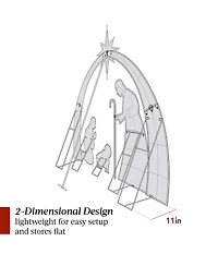 Best Choice Products Lighted 2D Christmas Nativity Scene Outdoor Decor w/ Twinkling Led Lights