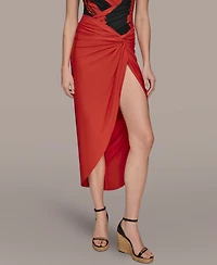 Donna Karan Women's Draped Side-Slit Sarong Skirt