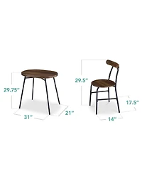 Best Choice Products 3-Piece Modern Oval Dining Table Set, Small Kitchen Dinette w/ 2 Chairs
