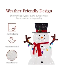 Best Choice Products Lighted Pop-Up Snowman, Outdoor Christmas Holiday Decoration w/ Led Lights, Hat, Scarf