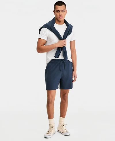 Sun + Stone Men's Cotton-Blend Terry 6" Pull-On Shorts, Macy's Exclusive