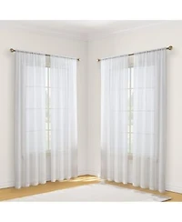 Hlc.me Essentials Sheer Voile Window Treatment Rod Pocket Curtain Panels