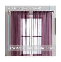 Hlc.me Essentials Sheer Voile Window Treatment Rod Pocket Curtain Panels