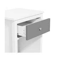 Cesicia Wooden Nightstand with Drawer and Open Shelf Silver Handle for Kids & Adults