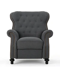 Streamdale Charcoal Push Back Recliner with Rolled Arms