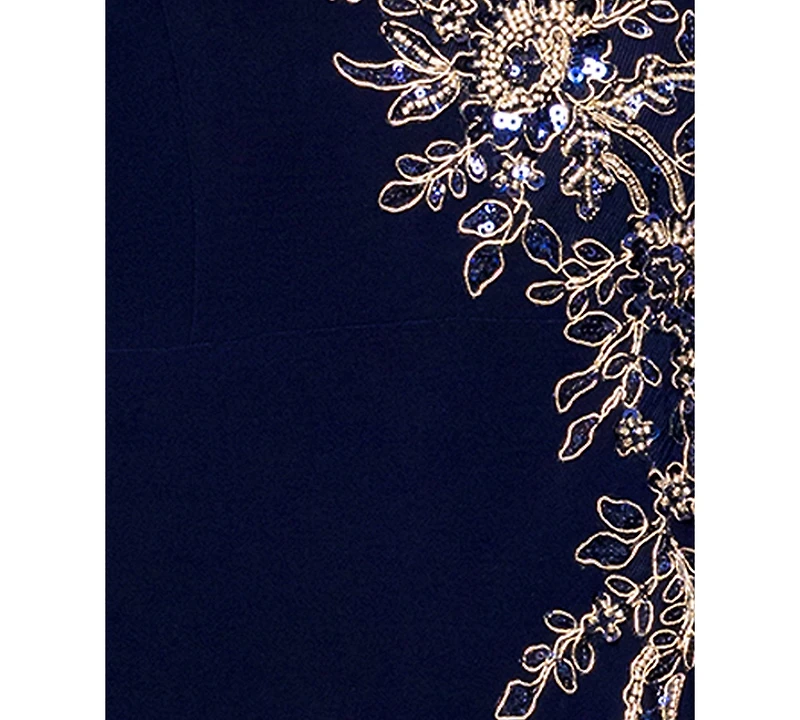 Xscape Women's Off-The-Shoulder Side Slit Ball Gown