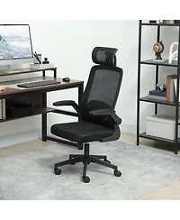 Homcom Ergonomic Office Chair, Mesh Desk Chair with Lumbar Support,