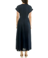 Taylor Women's Button-Front A-Line Dress