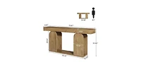 Tribesigns Farmhouse Wood Console Table, 70.9-Inch Entryway Accent Table with U-Shaped Base, 2-Tier Extra Long Sofa