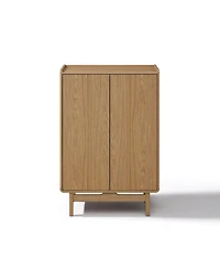 LuxenHome Oak Manufactured Wood 2-Door 31.1" W x 48.7" H Cabinet with Tray Top