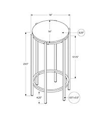 Lovmor Accent Table, End, Round, Side Table, Small, Lamp, Living Room, Bedroom, Nightstand, Dark Oak Laminate, Black Metal, Contemporary