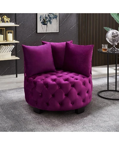 Streamdale Furniture Contemporary Upholstered Tufted Leisure Chair Violet