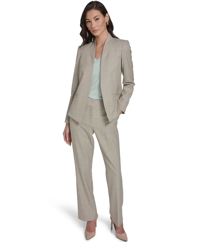 Tommy Hilfiger Women's Plaid Open Front Blazer