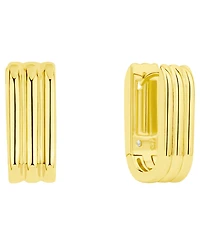 And Now This 18k Gold Plated Brass Ribbed Oblong Huggie Hoops Earrings, Macy's Exclusive
