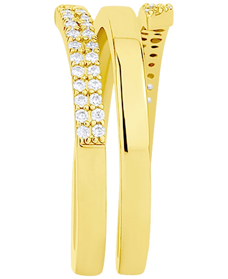 And Now This Cubic Zirconia 18k Gold Plated Brass Coil Ring, Macy's Exclusive