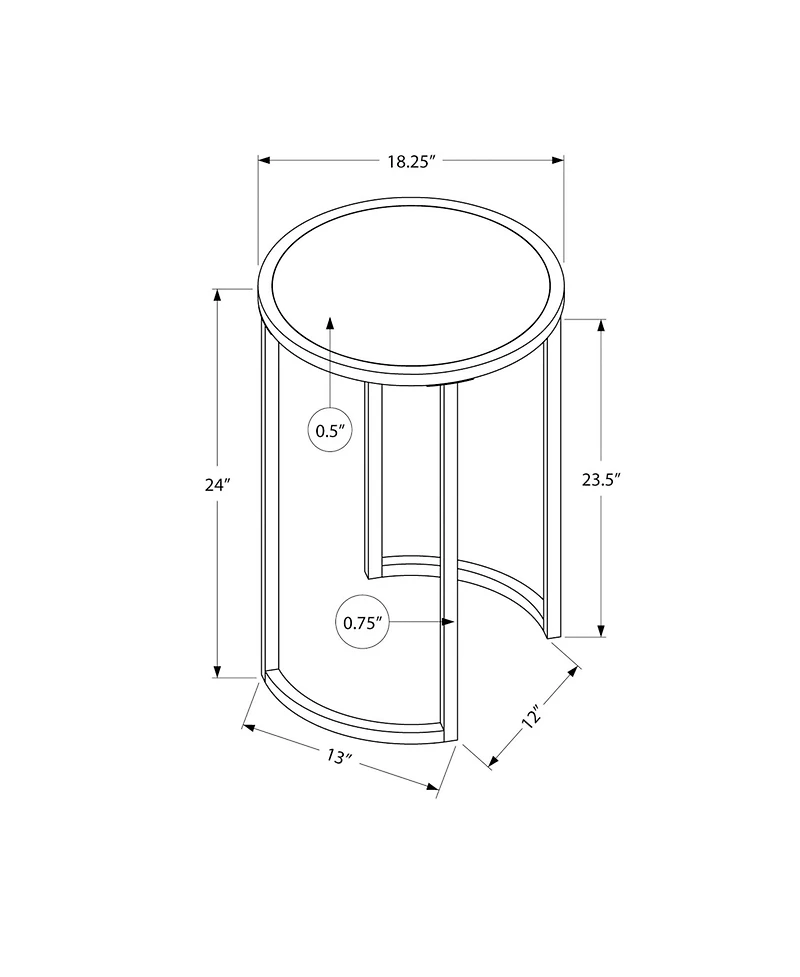 Lovmor Contemporary Round Accent Table with Grey Laminate Top & Black Metal Base