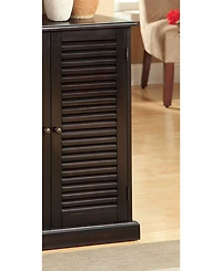 Lovmor Transitional Style Shoe Rack Solid Wood and Veneer with Round Knobs in Espresso Finish