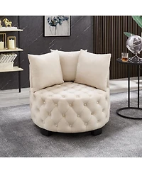 Streamdale Furniture Contemporary Upholstered Tufted Leisure Chair Accent Chair Taupe