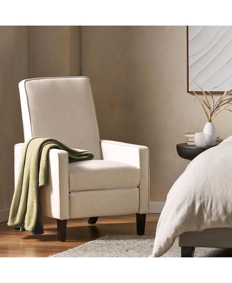 Streamdale Furniture Minimalist Beige Fabric Push Back Chair