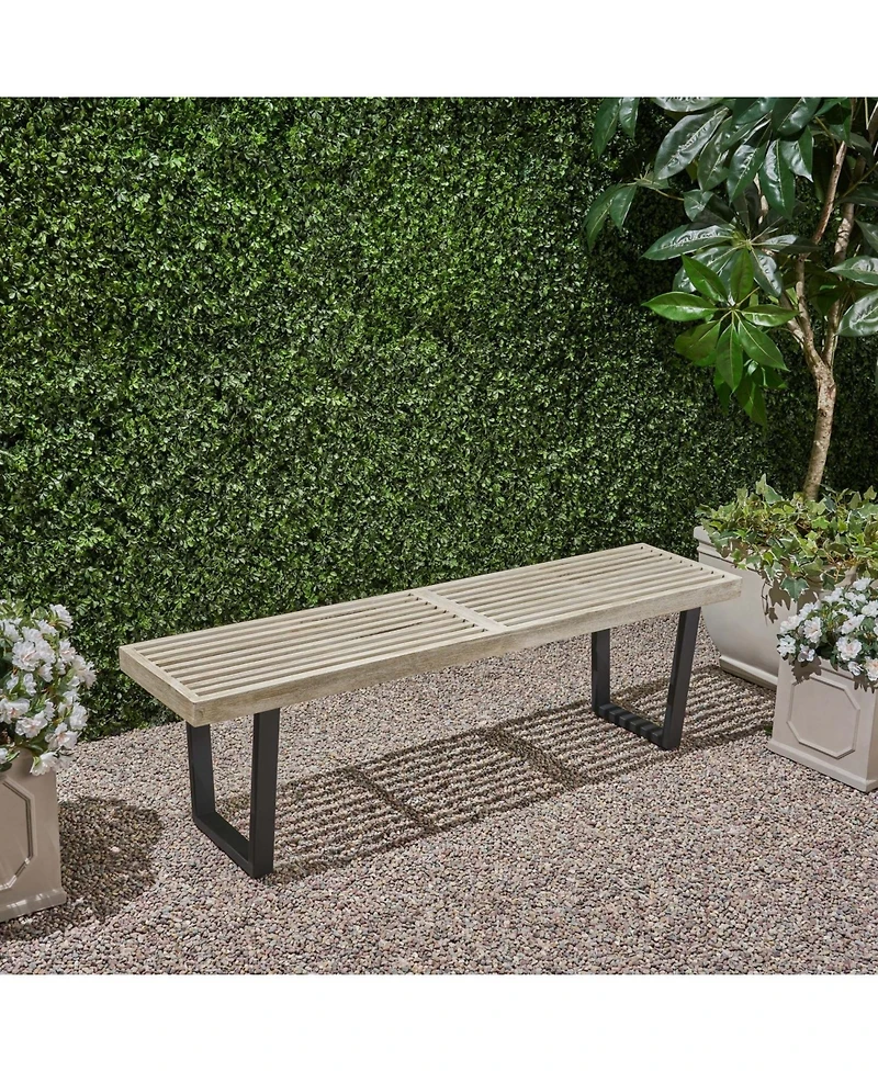 Streamdale Furniture Streamdale Metal/Solid Wood Outdoor Bench