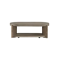 Liberty Furniture Affinity Oval Cocktail Table with Casters Dusty Taupe Faux Concrete Tops