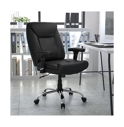 Emma+Oliver 400 lb. Big & Tall Mid-Back Deep Tufted Ergonomic Task Office Chair & Arms