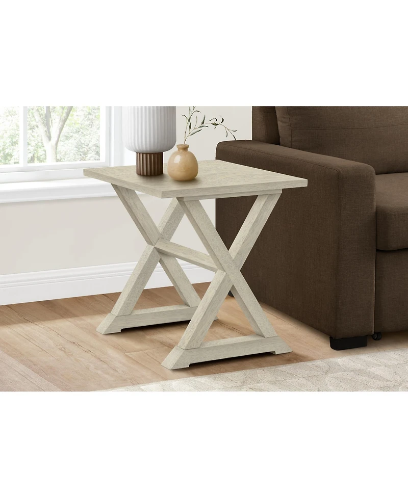 Lovmor Accent Table, End, Side Table, Square, Nightstand, Bedroom, Lamp, Antique White Veneer, Transitional