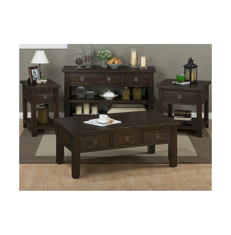 Jofran Kona Grove 50" Distressed Rustic Solid Wood Sofa Table