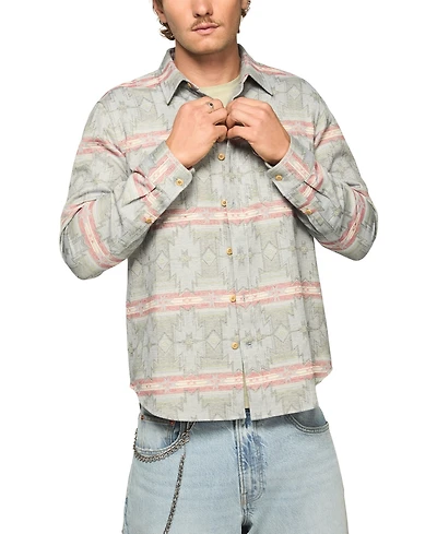 Lucky Brand Men's Jacquard Humboldt Utility Tip Collar Shirt