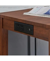 Streamdale Furniture 59" Bar Table Set w/ Power Outlet & 3 Stools