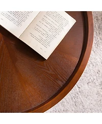 Streamdale Furniture Round Coffee Table with Hidden Storage & Removable Top