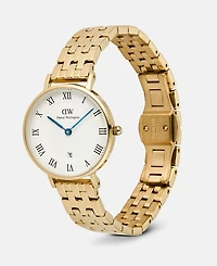 Daniel Wellington Women's Date Gold-Tone Stainless Steel Watch, 28mm