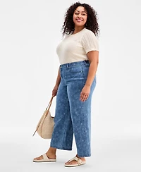Style & Co Plus 5-Pocket High-Rise Wide-Leg Jeans, Macy's Exclusive
