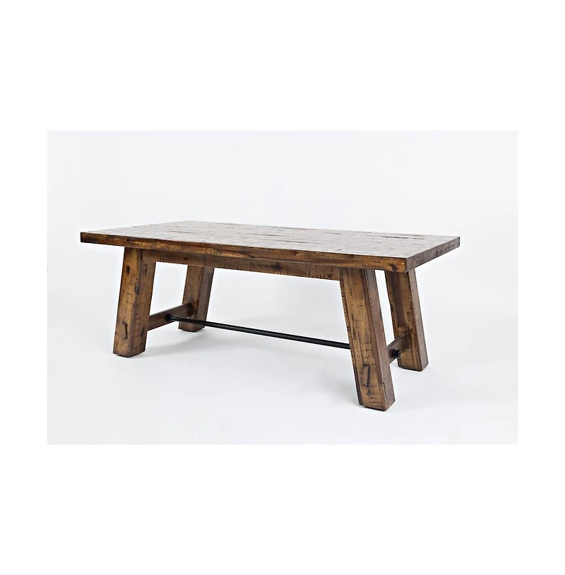 Jofran Cannon Valley Rustic Distressed Industrial Trestle 50" Coffee Table
