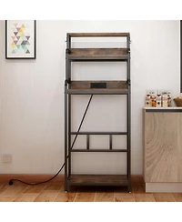 Streamdale Furniture Vintage 4-Tier Mini Fridge Stand with Storage